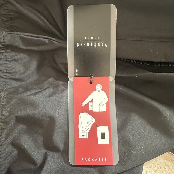 Van Heusen Sport Packable Hooded Windbreaker Jacket XXL Black Gorpcore Outdoor - Picture 5 of 8